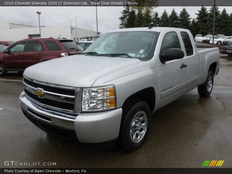 Sheer Silver Metallic / Ebony 2010 Chevrolet Silverado 1500 LT Extended Cab