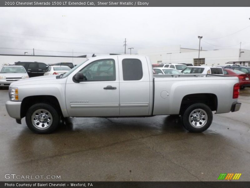 Sheer Silver Metallic / Ebony 2010 Chevrolet Silverado 1500 LT Extended Cab