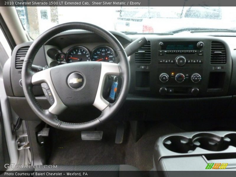 Sheer Silver Metallic / Ebony 2010 Chevrolet Silverado 1500 LT Extended Cab