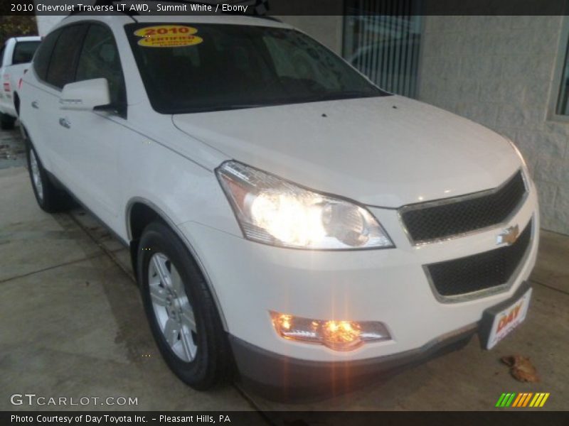 Summit White / Ebony 2010 Chevrolet Traverse LT AWD