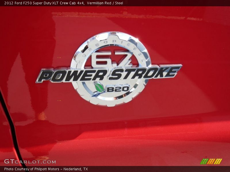 Vermillion Red / Steel 2012 Ford F250 Super Duty XLT Crew Cab 4x4