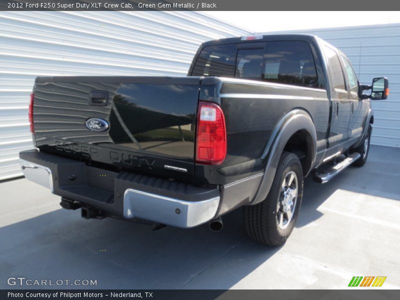 Green Gem Metallic / Black 2012 Ford F250 Super Duty XLT Crew Cab