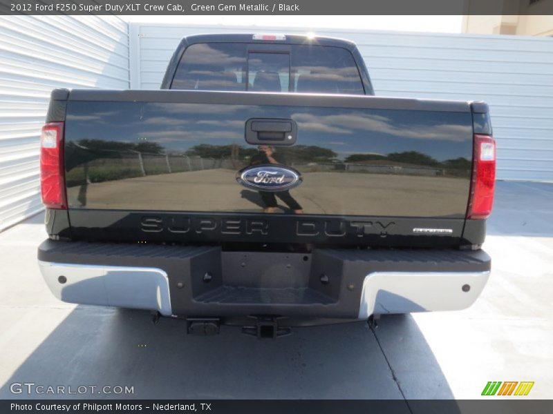 Green Gem Metallic / Black 2012 Ford F250 Super Duty XLT Crew Cab