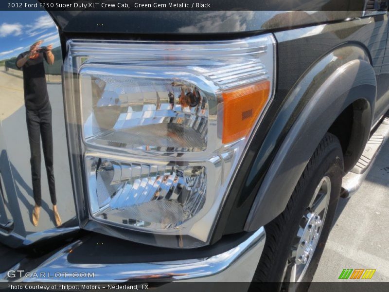 Green Gem Metallic / Black 2012 Ford F250 Super Duty XLT Crew Cab