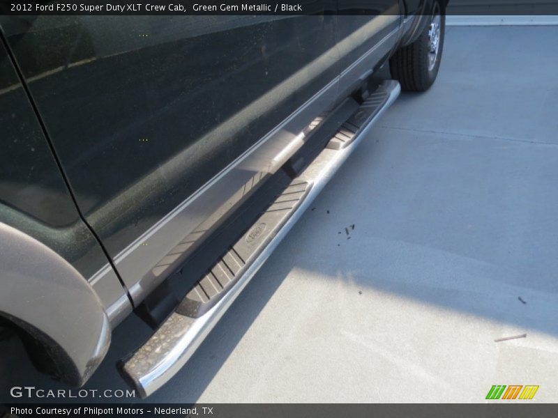 Green Gem Metallic / Black 2012 Ford F250 Super Duty XLT Crew Cab