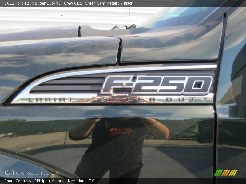 Green Gem Metallic / Black 2012 Ford F250 Super Duty XLT Crew Cab