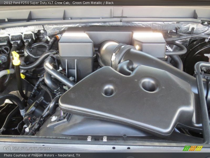 Green Gem Metallic / Black 2012 Ford F250 Super Duty XLT Crew Cab