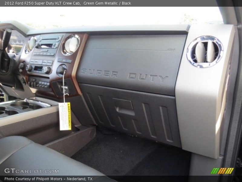 Green Gem Metallic / Black 2012 Ford F250 Super Duty XLT Crew Cab