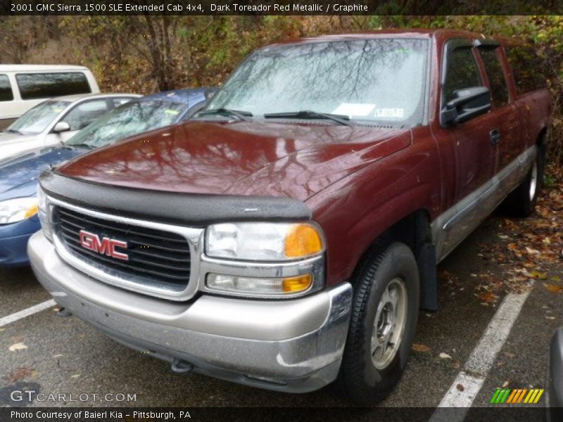 Dark Toreador Red Metallic / Graphite 2001 GMC Sierra 1500 SLE Extended Cab 4x4