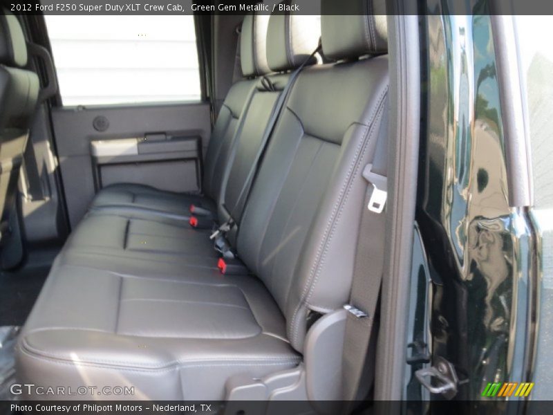 Green Gem Metallic / Black 2012 Ford F250 Super Duty XLT Crew Cab