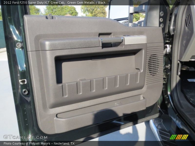 Green Gem Metallic / Black 2012 Ford F250 Super Duty XLT Crew Cab
