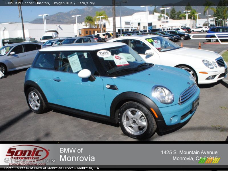Oxygen Blue / Black/Grey 2009 Mini Cooper Hardtop