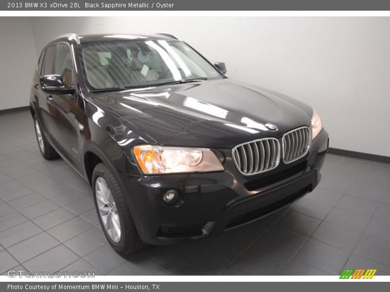 Black Sapphire Metallic / Oyster 2013 BMW X3 xDrive 28i