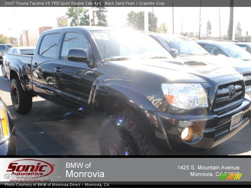 Black Sand Pearl / Graphite Gray 2007 Toyota Tacoma V6 TRD Sport Double Cab 4x4