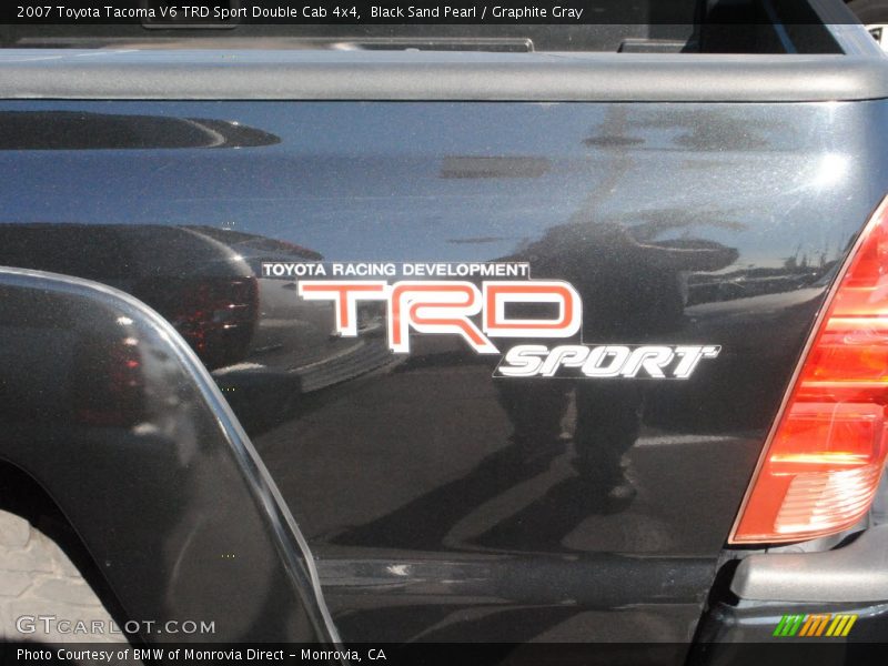 Black Sand Pearl / Graphite Gray 2007 Toyota Tacoma V6 TRD Sport Double Cab 4x4