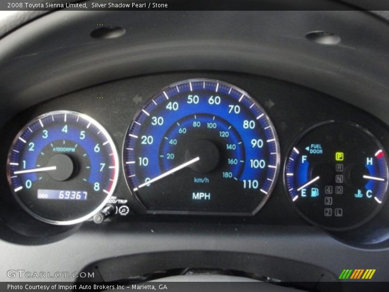  2008 Sienna Limited Limited Gauges