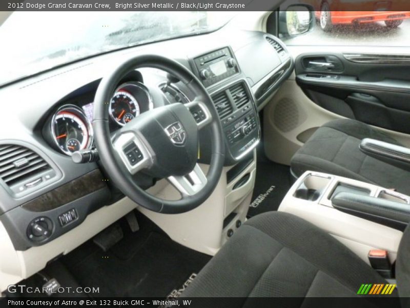 Bright Silver Metallic / Black/Light Graystone 2012 Dodge Grand Caravan Crew