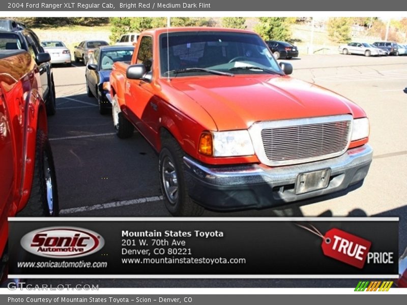 Bright Red / Medium Dark Flint 2004 Ford Ranger XLT Regular Cab