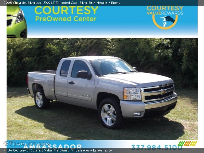 Silver Birch Metallic / Ebony 2008 Chevrolet Silverado 1500 LT Extended Cab