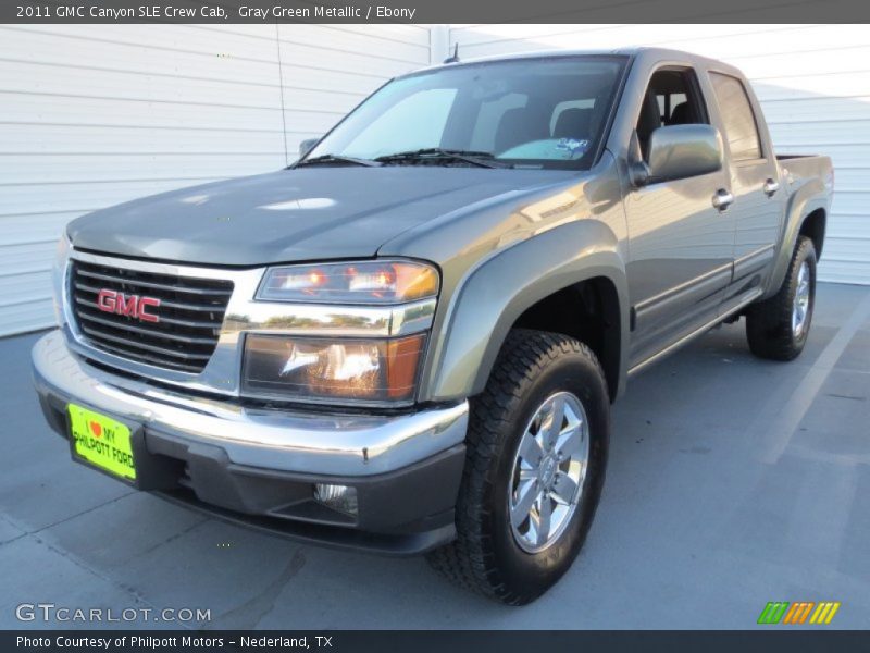 Gray Green Metallic / Ebony 2011 GMC Canyon SLE Crew Cab