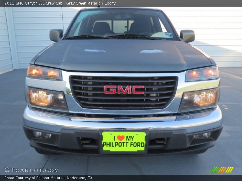 Gray Green Metallic / Ebony 2011 GMC Canyon SLE Crew Cab