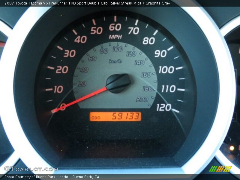 Silver Streak Mica / Graphite Gray 2007 Toyota Tacoma V6 PreRunner TRD Sport Double Cab