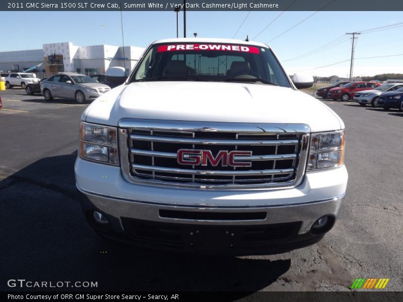 Summit White / Very Dark Cashmere/Light Cashmere 2011 GMC Sierra 1500 SLT Crew Cab