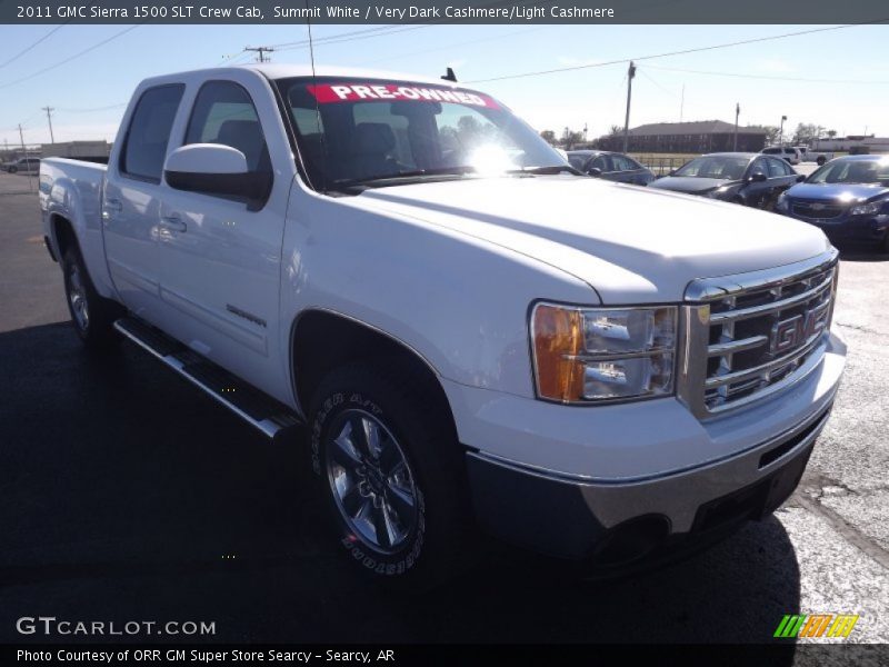 Summit White / Very Dark Cashmere/Light Cashmere 2011 GMC Sierra 1500 SLT Crew Cab