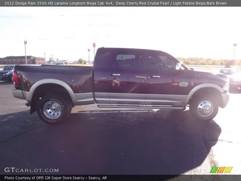 Deep Cherry Red Crystal Pearl / Light Pebble Beige/Bark Brown 2012 Dodge Ram 3500 HD Laramie Longhorn Mega Cab 4x4