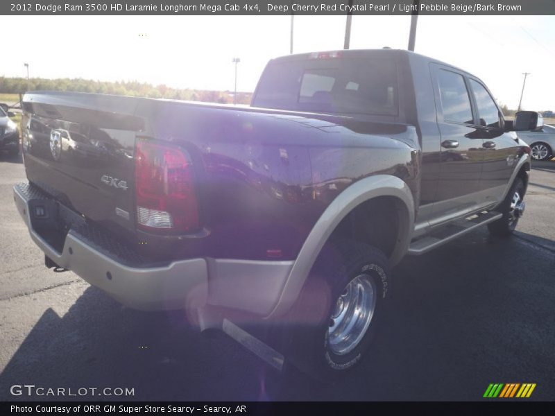 Deep Cherry Red Crystal Pearl / Light Pebble Beige/Bark Brown 2012 Dodge Ram 3500 HD Laramie Longhorn Mega Cab 4x4