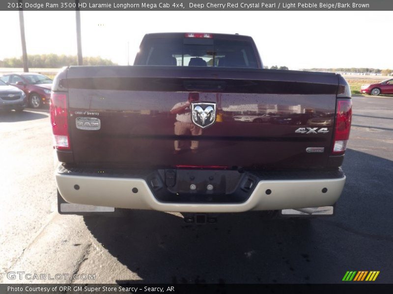 Deep Cherry Red Crystal Pearl / Light Pebble Beige/Bark Brown 2012 Dodge Ram 3500 HD Laramie Longhorn Mega Cab 4x4