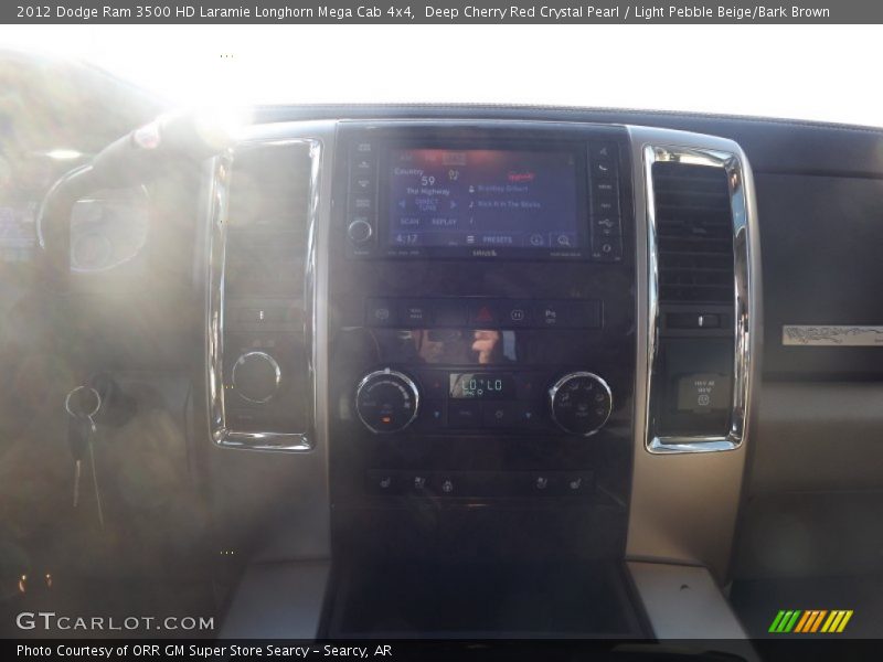 Deep Cherry Red Crystal Pearl / Light Pebble Beige/Bark Brown 2012 Dodge Ram 3500 HD Laramie Longhorn Mega Cab 4x4