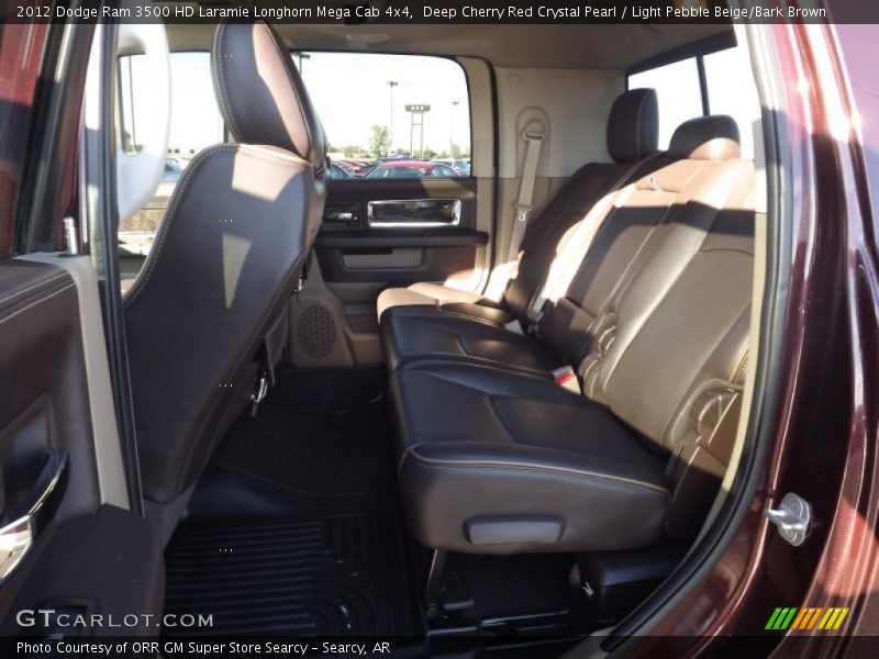 Deep Cherry Red Crystal Pearl / Light Pebble Beige/Bark Brown 2012 Dodge Ram 3500 HD Laramie Longhorn Mega Cab 4x4