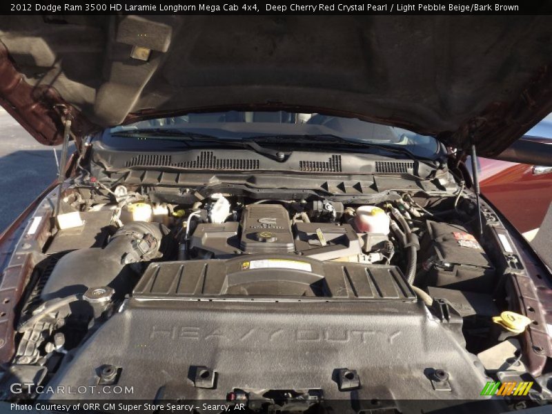 Deep Cherry Red Crystal Pearl / Light Pebble Beige/Bark Brown 2012 Dodge Ram 3500 HD Laramie Longhorn Mega Cab 4x4