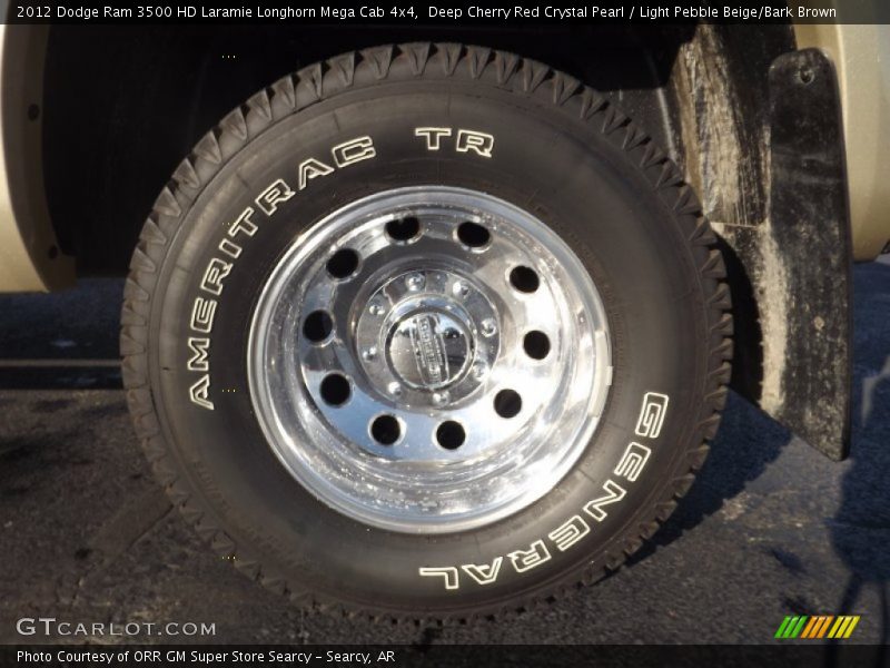 Deep Cherry Red Crystal Pearl / Light Pebble Beige/Bark Brown 2012 Dodge Ram 3500 HD Laramie Longhorn Mega Cab 4x4