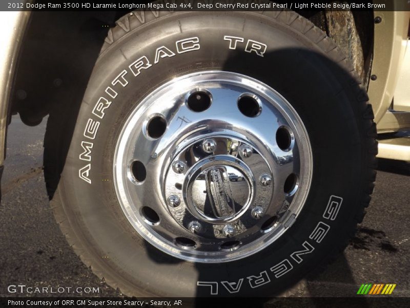 Deep Cherry Red Crystal Pearl / Light Pebble Beige/Bark Brown 2012 Dodge Ram 3500 HD Laramie Longhorn Mega Cab 4x4