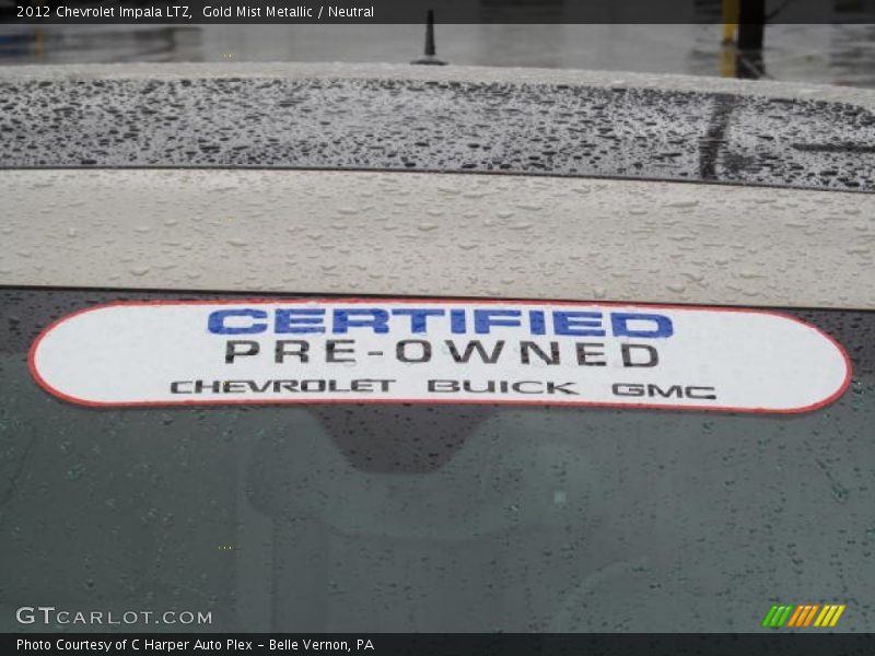 Gold Mist Metallic / Neutral 2012 Chevrolet Impala LTZ