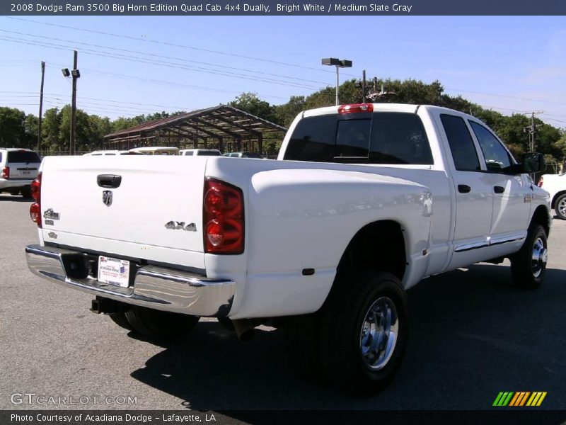 Bright White / Medium Slate Gray 2008 Dodge Ram 3500 Big Horn Edition Quad Cab 4x4 Dually