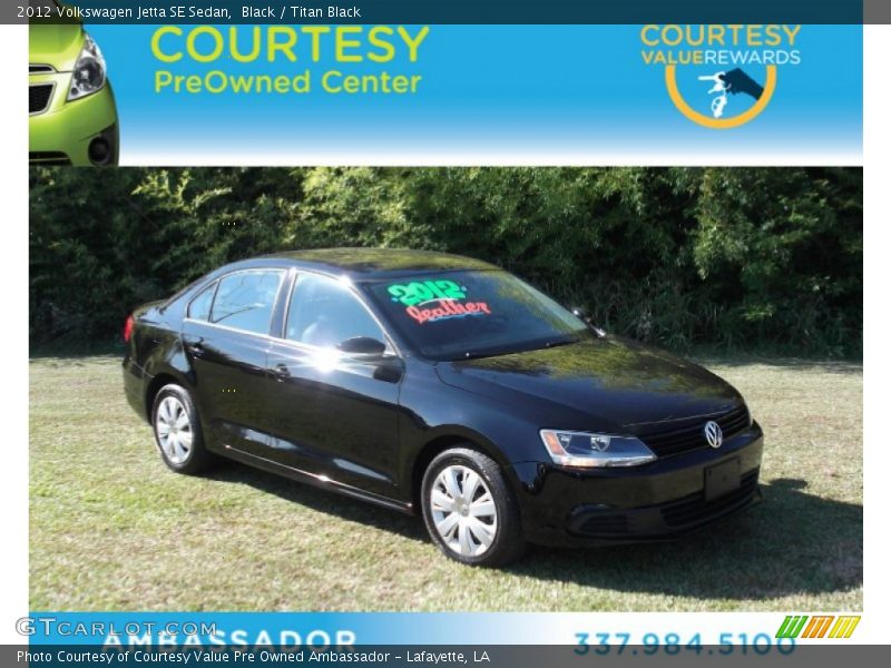 Black / Titan Black 2012 Volkswagen Jetta SE Sedan