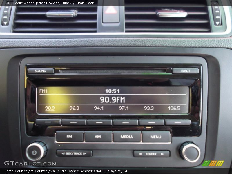 Black / Titan Black 2012 Volkswagen Jetta SE Sedan