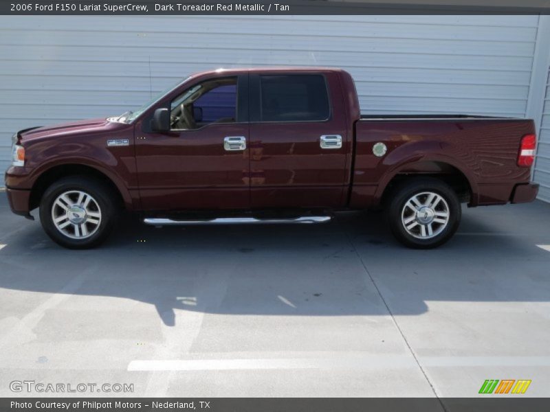 Dark Toreador Red Metallic / Tan 2006 Ford F150 Lariat SuperCrew