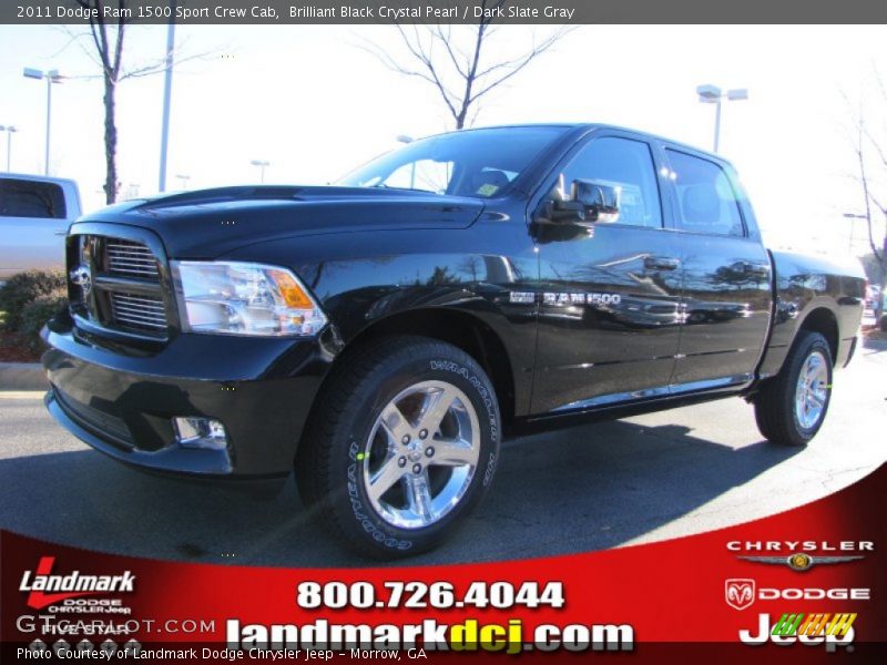 Brilliant Black Crystal Pearl / Dark Slate Gray 2011 Dodge Ram 1500 Sport Crew Cab