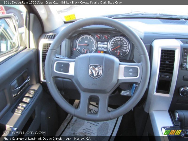 Brilliant Black Crystal Pearl / Dark Slate Gray 2011 Dodge Ram 1500 Sport Crew Cab