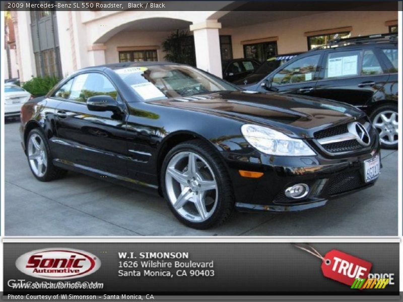 Black / Black 2009 Mercedes-Benz SL 550 Roadster