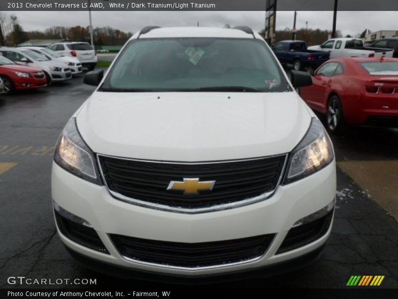 White / Dark Titanium/Light Titanium 2013 Chevrolet Traverse LS AWD