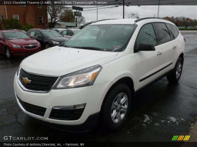 White / Dark Titanium/Light Titanium 2013 Chevrolet Traverse LS AWD