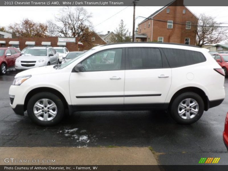 White / Dark Titanium/Light Titanium 2013 Chevrolet Traverse LS AWD