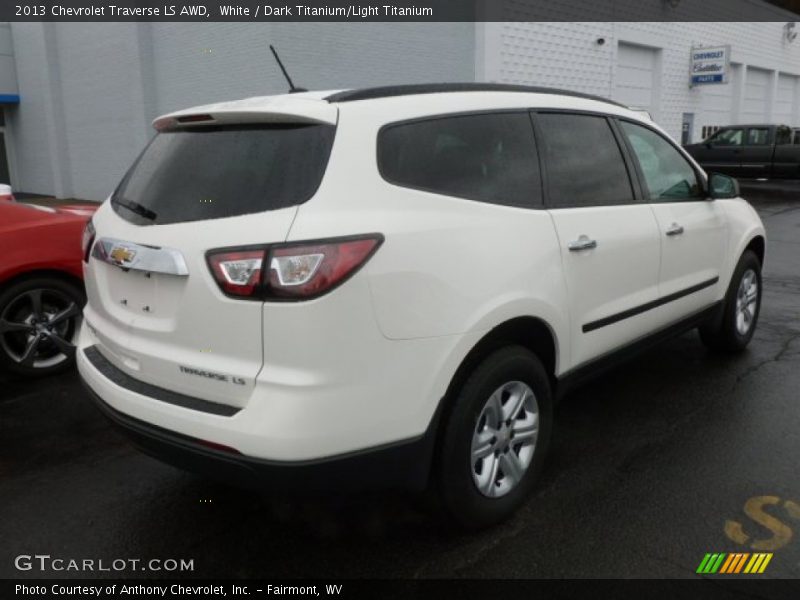 White / Dark Titanium/Light Titanium 2013 Chevrolet Traverse LS AWD