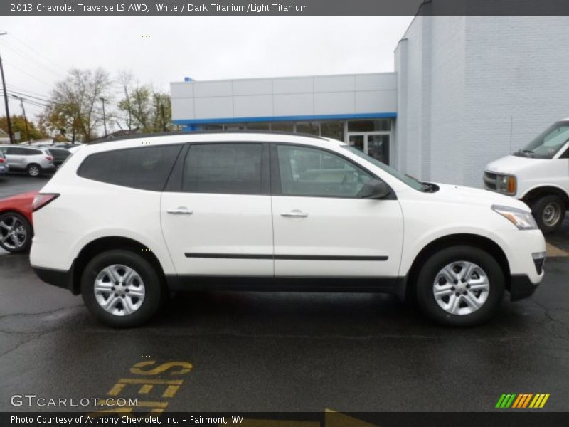 White / Dark Titanium/Light Titanium 2013 Chevrolet Traverse LS AWD
