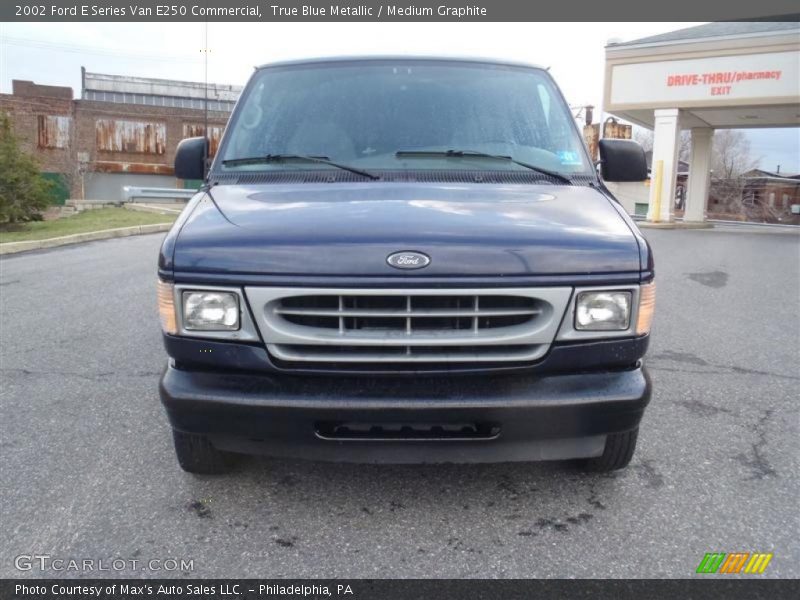 True Blue Metallic / Medium Graphite 2002 Ford E Series Van E250 Commercial